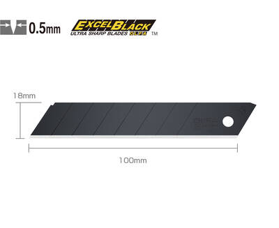 OLFA LBB-50 Excel Black Serisi Extra Keskinleştirilmiş Maket Bıçağı Yedeği 50'li Tüp