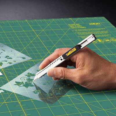 OLFA SAC-1 Paslanmaz Çelik 30 Derece Açılı Özel Grafik Dar Maket Bıçağı